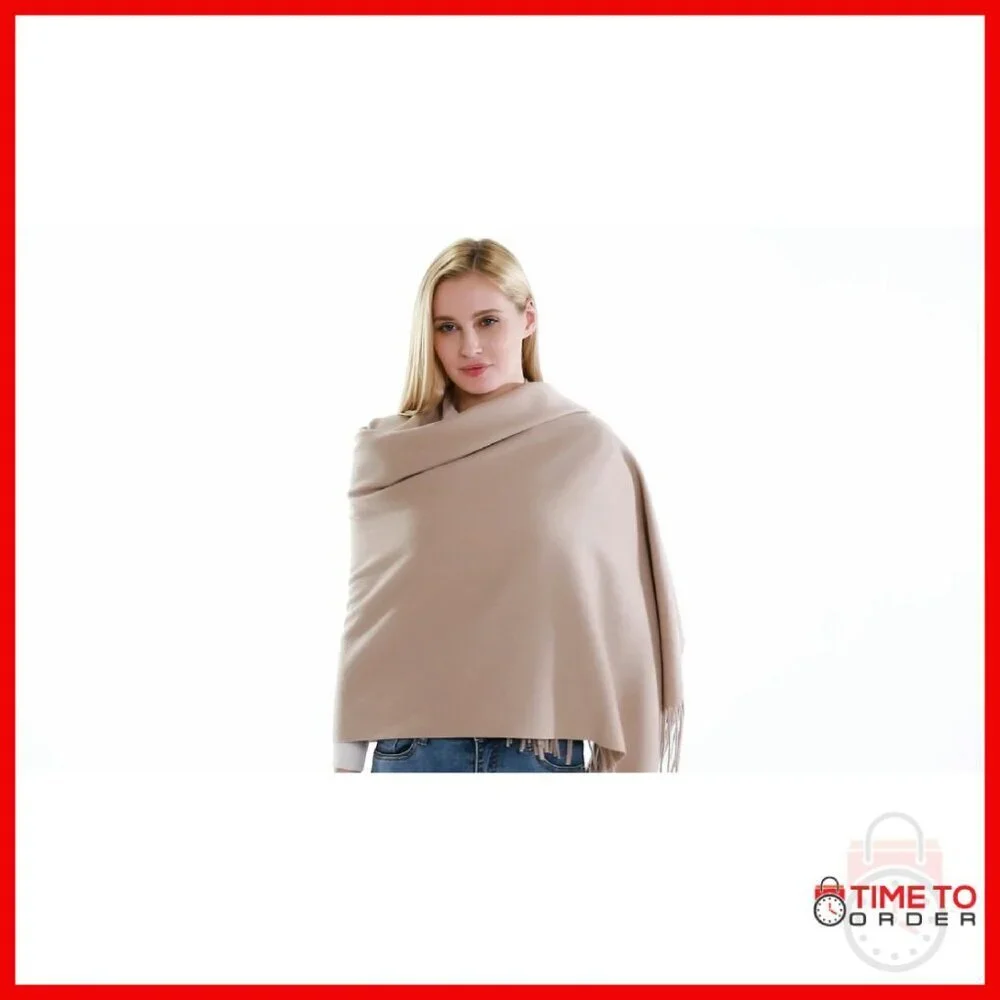 Large Winter Wool Scarf Shawl Wrap - Super Soft Warm Pashmina Travel